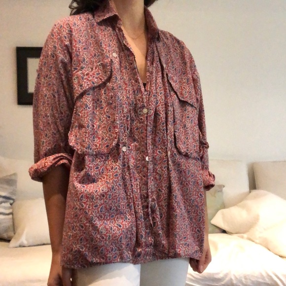 Vintage cotton paisley button down - Picture 5 of 5